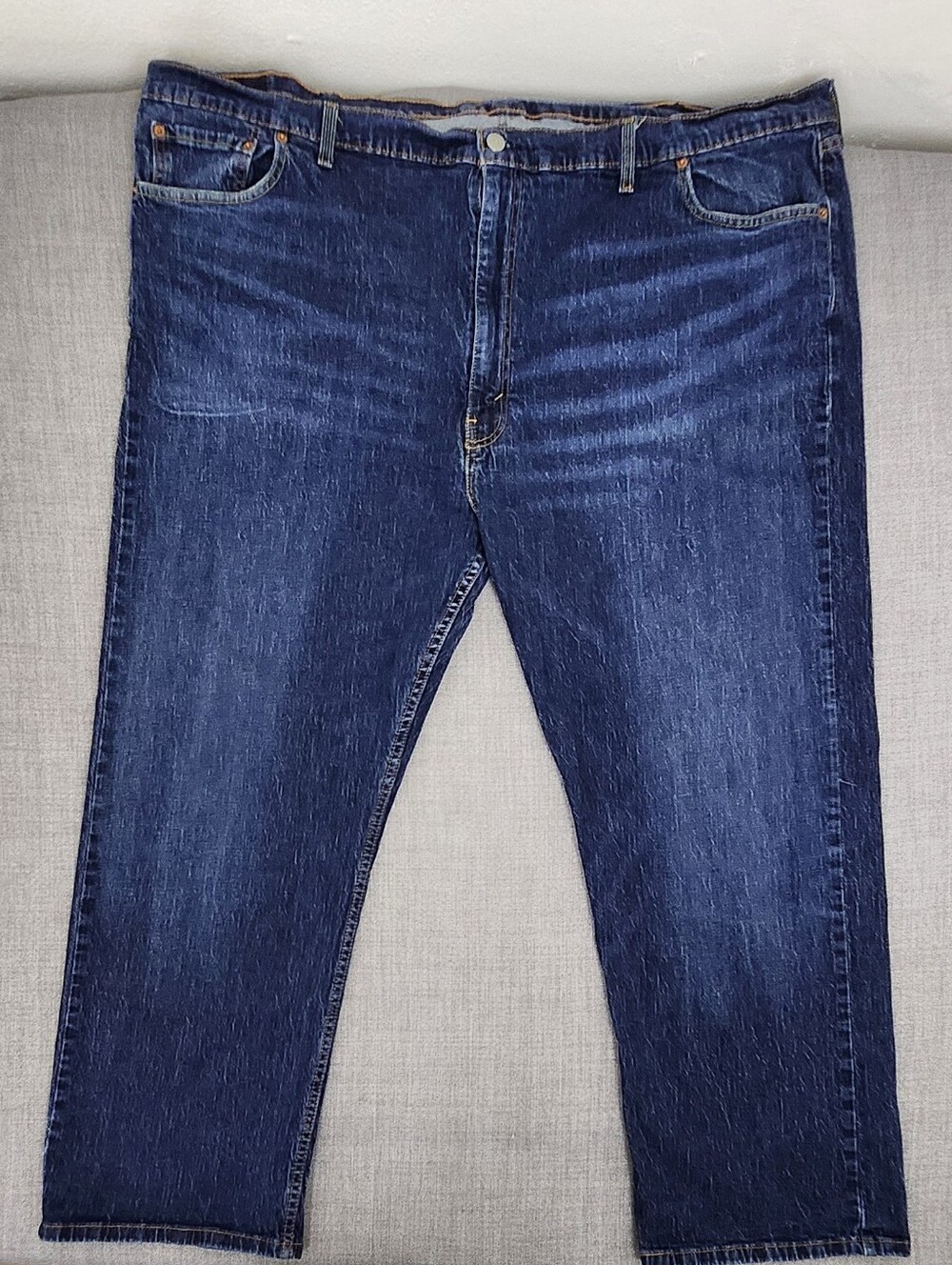 Levi's 505 Straight Leg Medium Wash Stretch Denim Jeans. 52 × 29